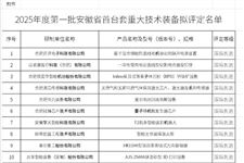 涉廢舊電池回收、再生塑料色選等，2025年度第一批安徽省首臺套重大技術(shù)裝備擬評定名單公示